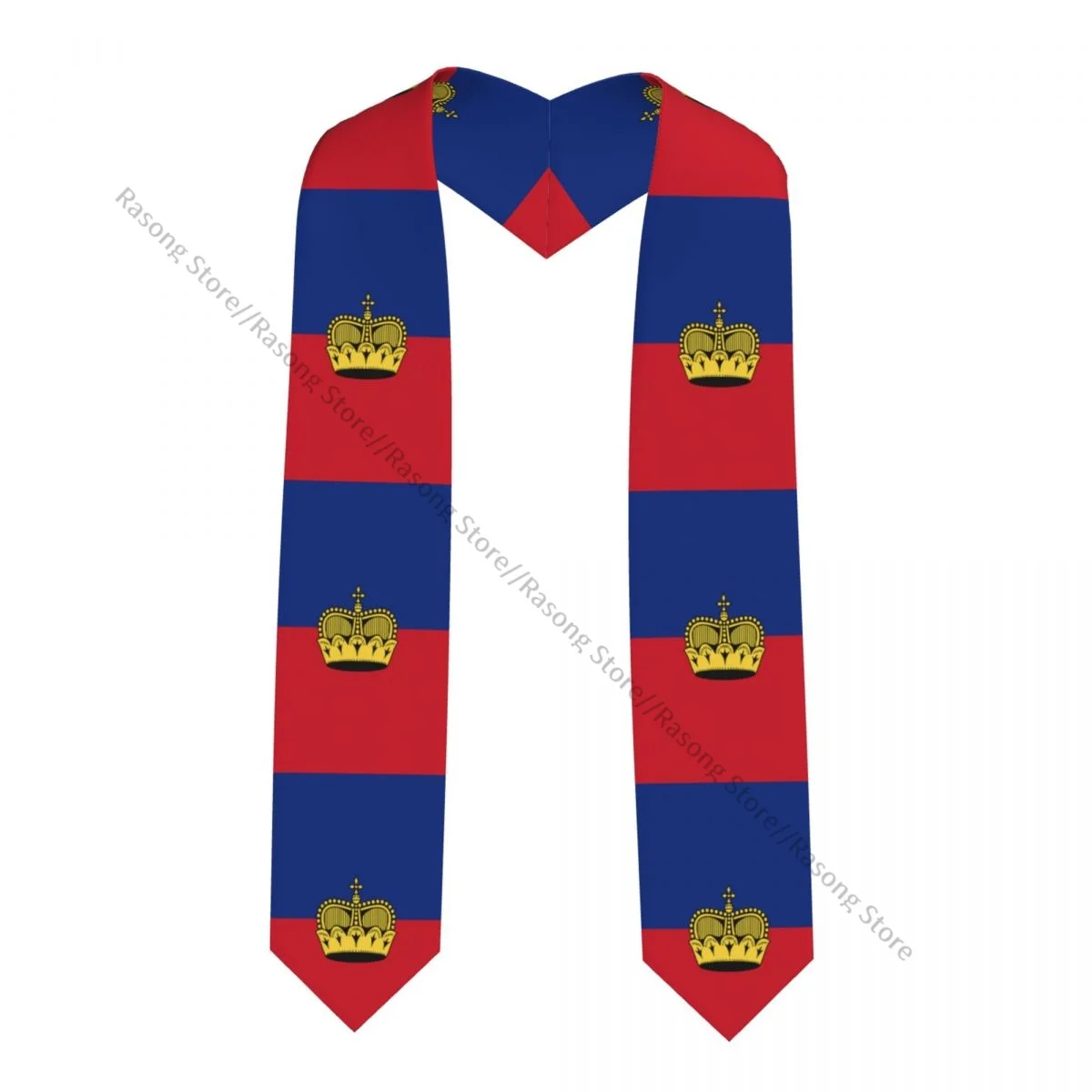 Liechtenstein Flag Style Unisex Adult Graduation Stole Shawl for Academic Commencements Celebration Uniform