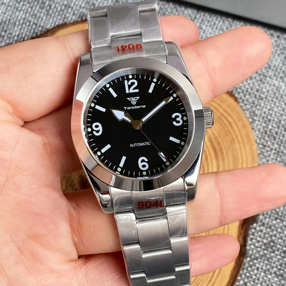 

10ATM Waterproof Automatic Men Watch 36mm 39mm MIYOTA8215 Asia2824 NH35 Beige Black Dial Sapphire Glass Mechanical Wristwatch
