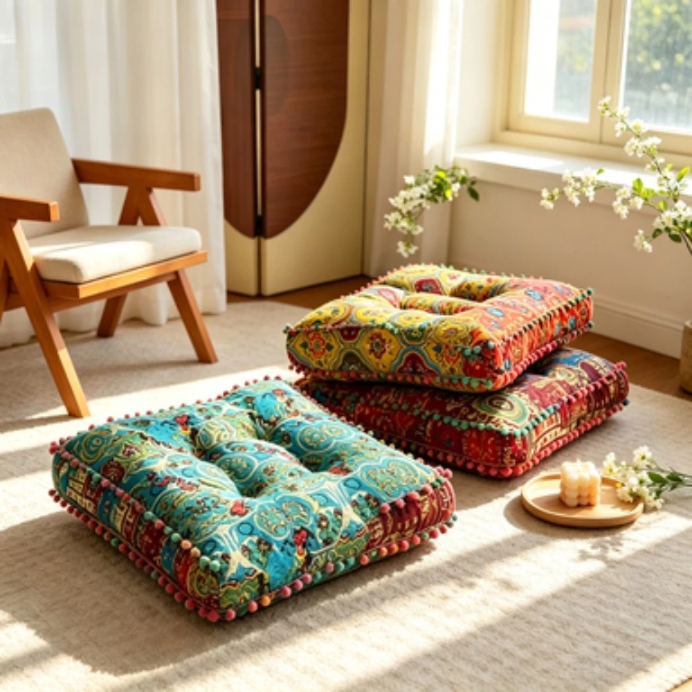 1PC 1PC 40x40CM Thick Soft Moroccan Chair Cushion Meditation Pad Comfortable Floor Pillow Living Room Bedroom Dining Decor - Aliexpress Deal