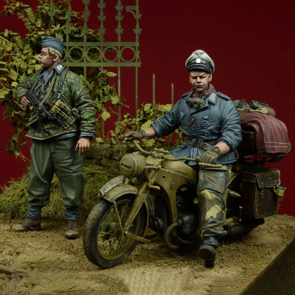 

1/35 наборы фигурок из смолы GK, для двух человек, без мотоцикла, военная тема, несобранная и Неокрашенная, 104roc