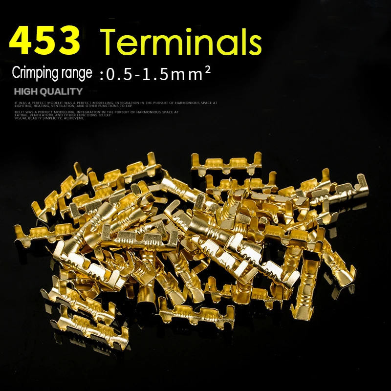 1000 Buah 453 Terminal Tekanan Dingin 0.3-1.5Mm Bentuk U Slot Tab Terminal Listrik Terminal Kabel Sirkuit Terminal Konektor