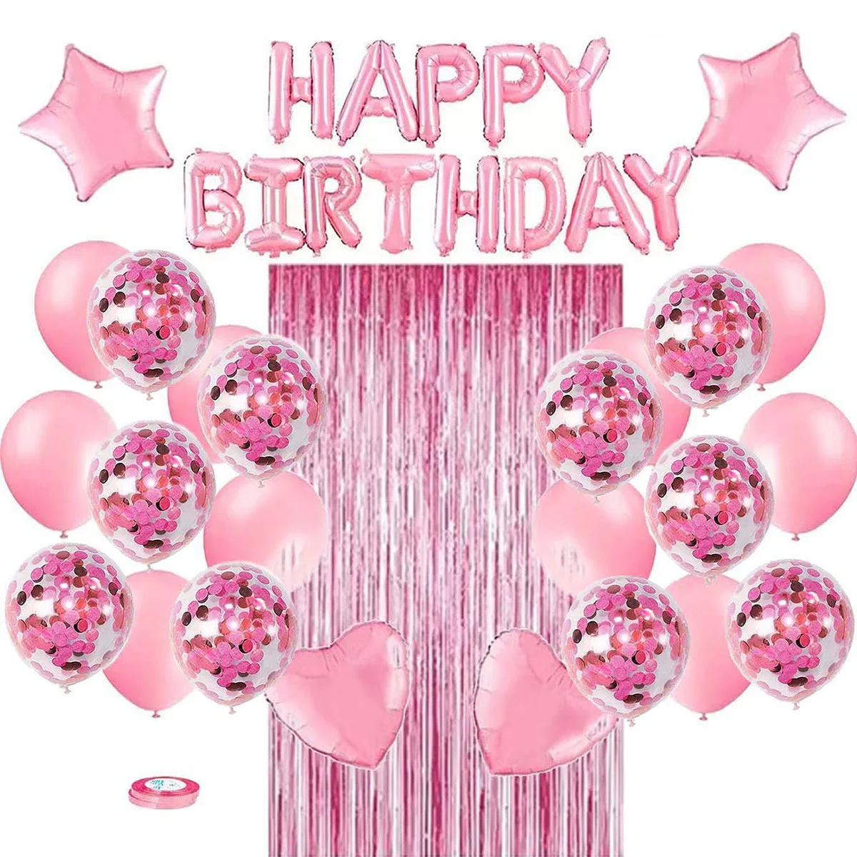 39-teiliges Happy Birthday-Ballon-Set in Roségold für Geburtstags- und Partydekoration – Detail 5