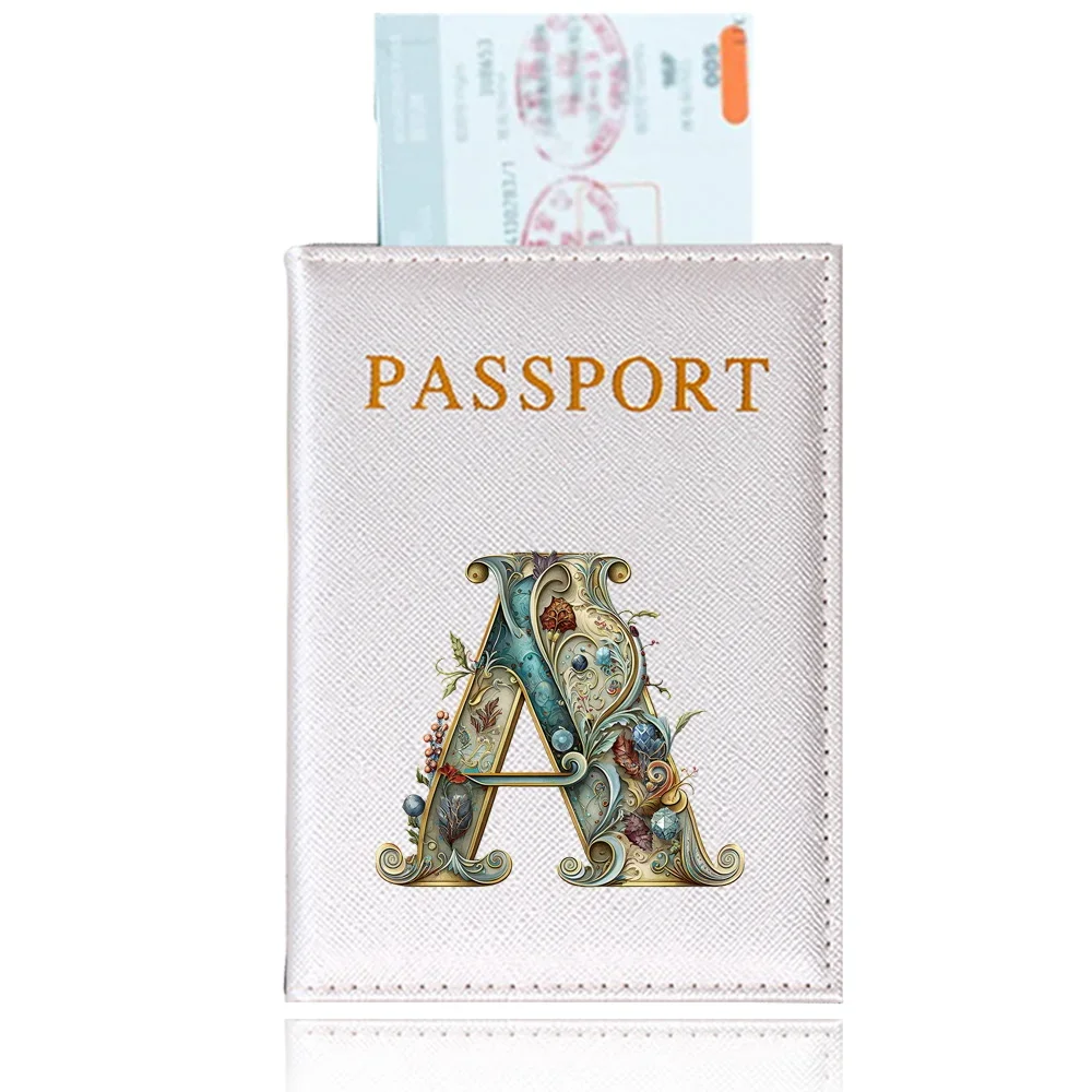 Funda para pasaporte, funda para pasaporte de viaje, porta pasaporte, serie con estampado de letras gráficas, funda protectora para pasaporte, tarjetero de identificación