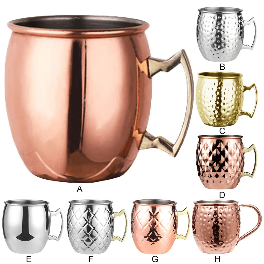 موسكو البغل القدح الفولاذ المقاوم للصدأ فنجان القهوة النحاس مطلي كوكتيل القدح للمشروبات الباردة البيرة النبيذ البارات هدايا الحفلات #4