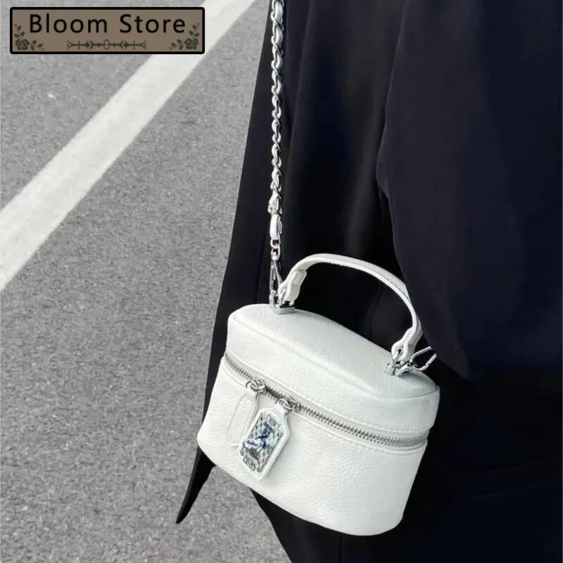 

Beige Pebbled Texture Box Handbag Single Women Leather Petite Exquisite Shoulder Bags Ladies Fashion Sle Versatile Crossbody Bag