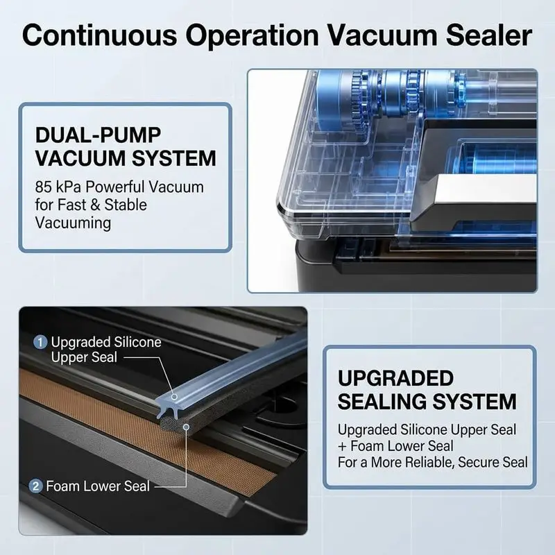 Fully automatic food vacuum sealing machine, a combined machine for vacuum packaging and food preservation