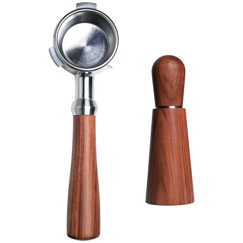 54mm Bottomless Portafilter Paired with Wdt Tool - Enhance Espresso Brewing Replacement Filter Basket Coffee Accessories-A70Z