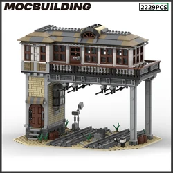 MOC Building Block Train Platform Rail Tower House Model DIY Bricks Aassemble Toy Christmas Gifts Collection Birthday Present