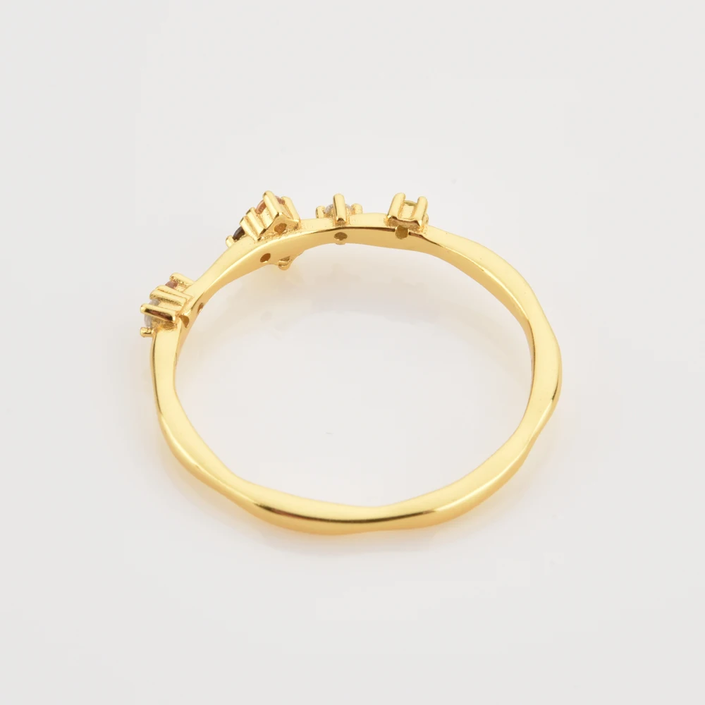Imagen 5: ANDYWEN-Anillo de Plata de Ley 925 con cinco anillos de oro, circonita completa CZ, anillo de pájaro para mujer, joyería de boda, joyería redonda Punk Rock