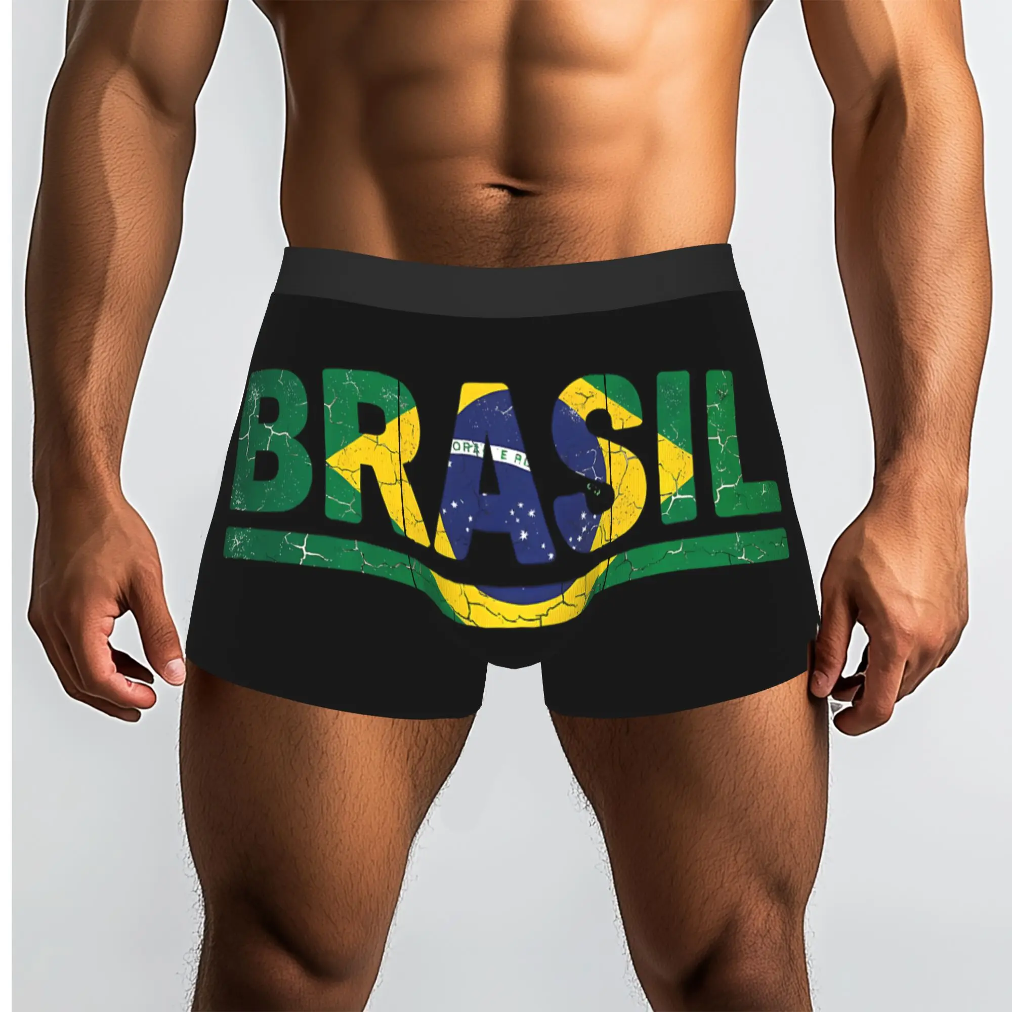 

Трусы-боксеры мужские с принтом Brazilian Pride Brasilian Roots Brazil, мужское нижнее белье, шорты-боксеры