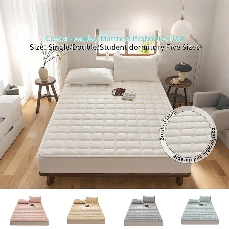Einfarbige gebürstete Matratze, dünne Matratzenlaken, schützende Matratze, modisch, einfach, Einzelbett, Doppelbett