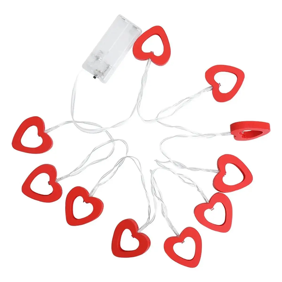1.5m Wooden String Light Outdoor Fairy Lights Led Copper Wire Warm White Christmas Wedding Red Battery Powered Decorative Indoor