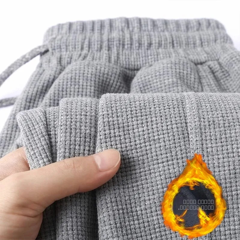 

Мужские повседневные брюки прямого кроя на флисовой подкладке, осенне-зимние утепленные спортивные длинные брюки, удобные прямые брюки с широкими штанинами