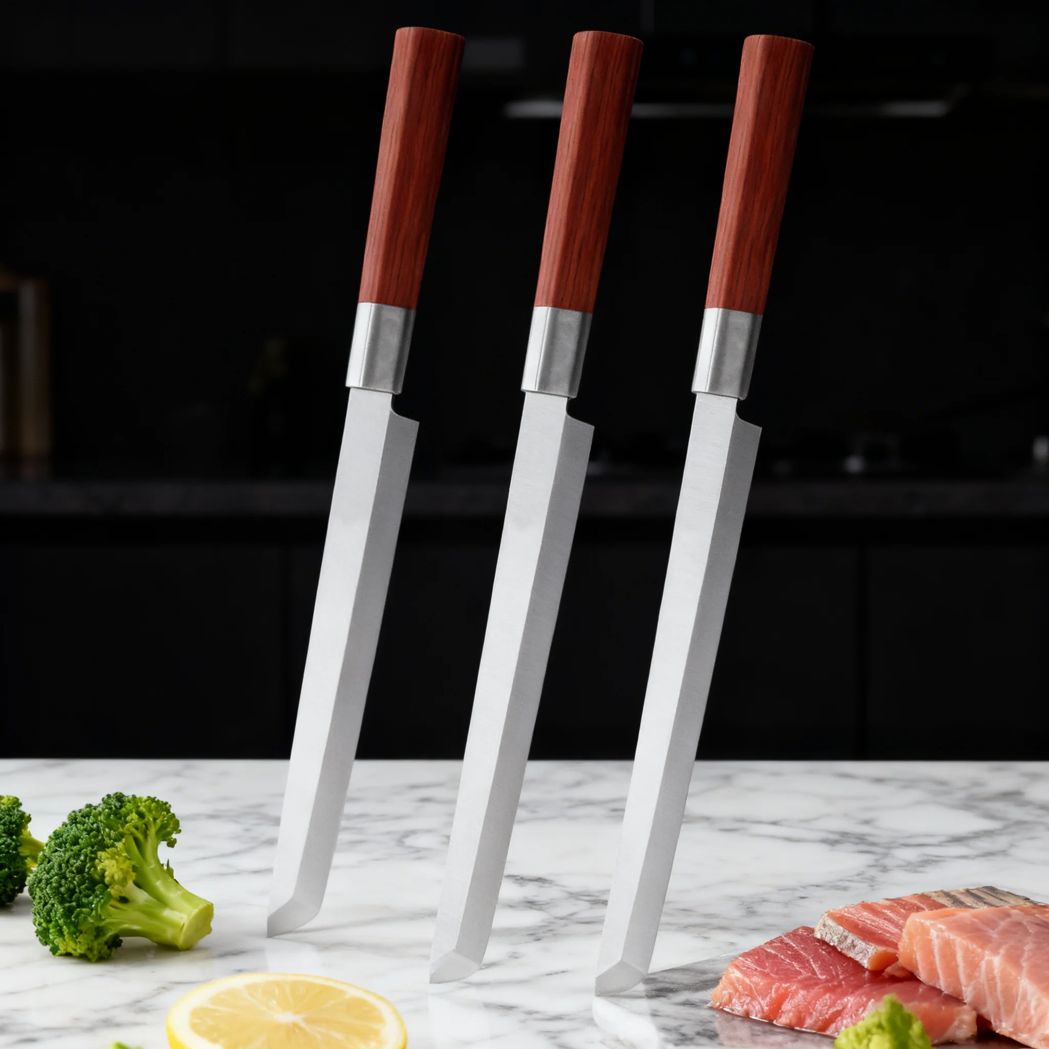 1/2/3 Uds., cuchillo Sashimi de salmón, cuchillo rebanador profesional, cuchillo para Sushi, herramientas de cocina, cuchillo de carnicero, cuchillo para carne, material de cocina