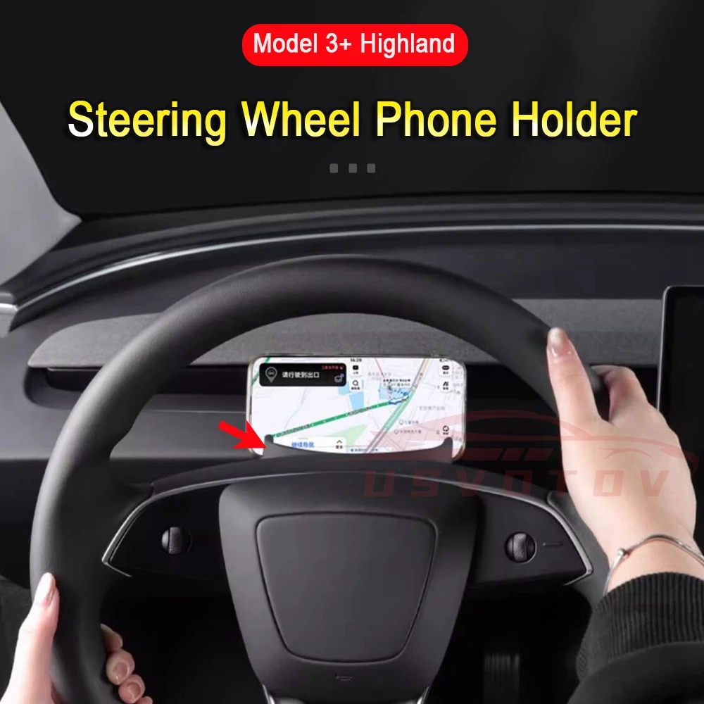 Supporto per telefono al volante per Tesla Model 3 Highland 2024 Supporto per occhiali Console centrale Piccola scatola di immagazzinaggio Supporto