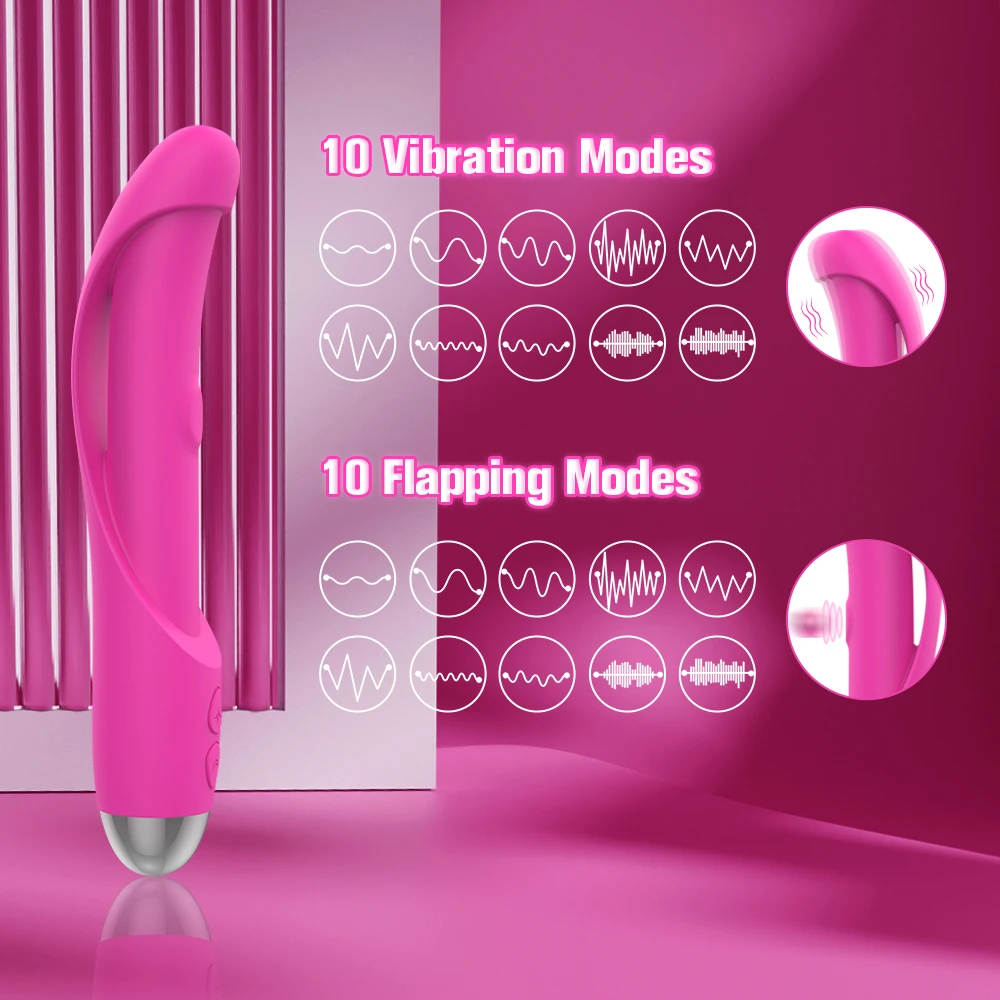 10 Modes Vibrator Soft Silicone Dildo Realistic Penis Powerful Vibration Flap Tapping Sexy Toys Adult Female Orgasm Masturbator