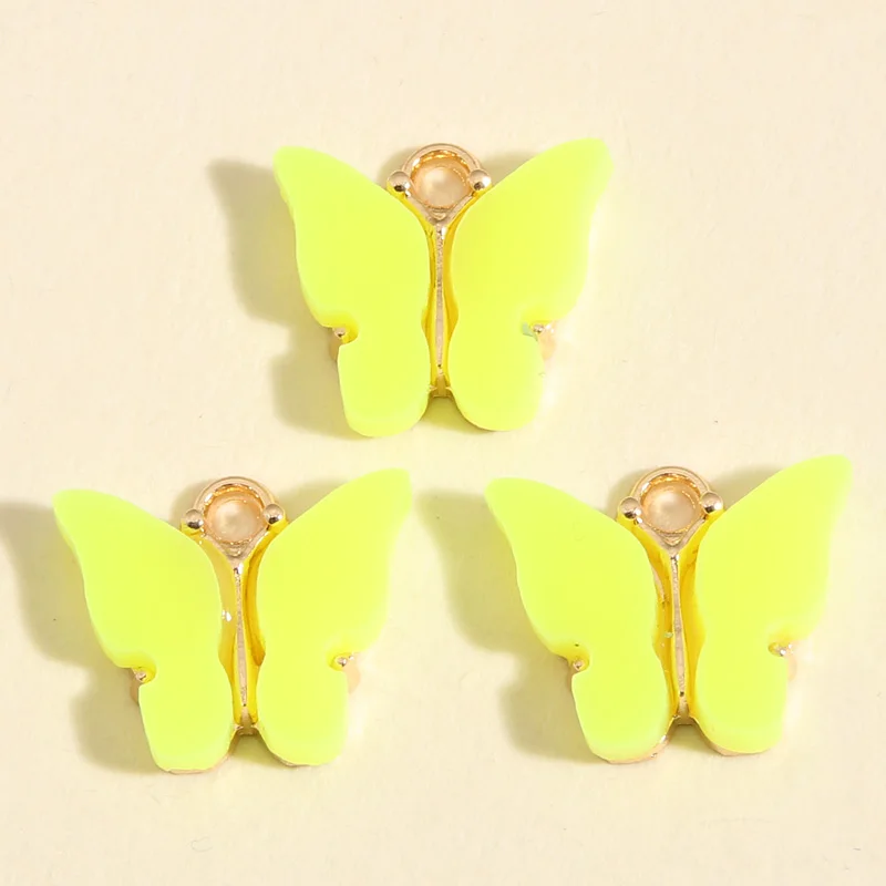 10pcs Lovely Colorful Small Butterfly Charms Animal Enamel Pendant Fit Necklaces Earrings Jewelry Making Handcrafted Accessories