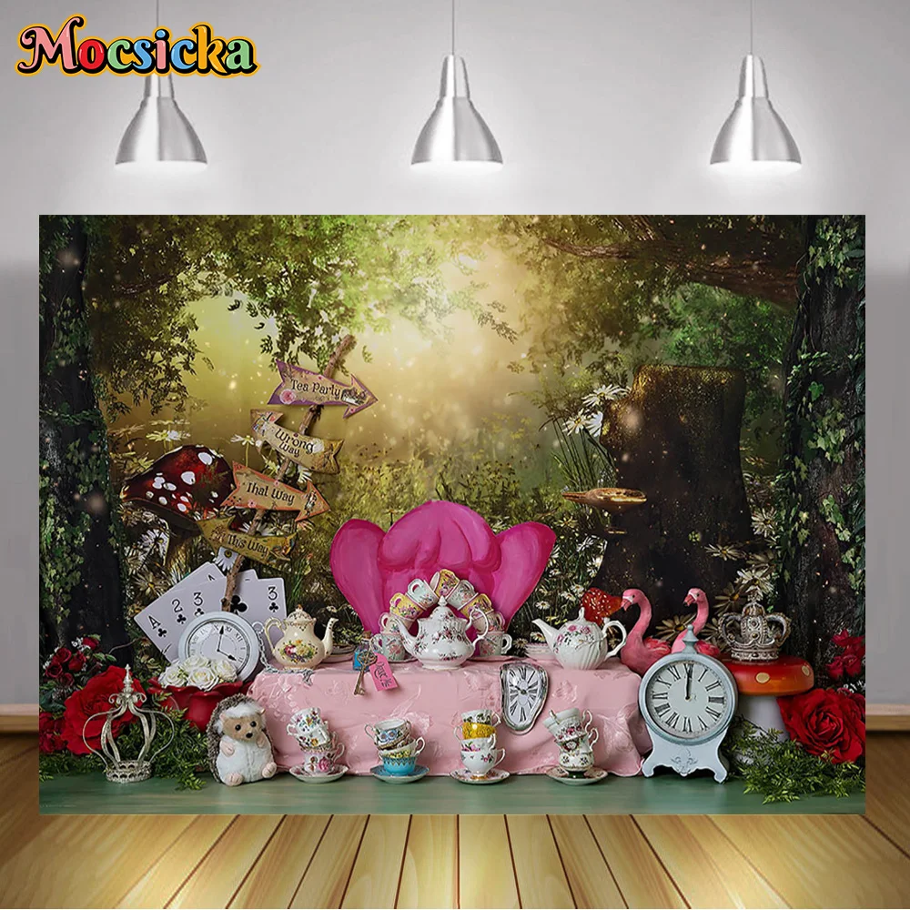 

Magic Jungle Photography Backgrounds Fantasy Wonderland Theme Candy Table Decoration Photo Props Boy and Girl PhotoBooth