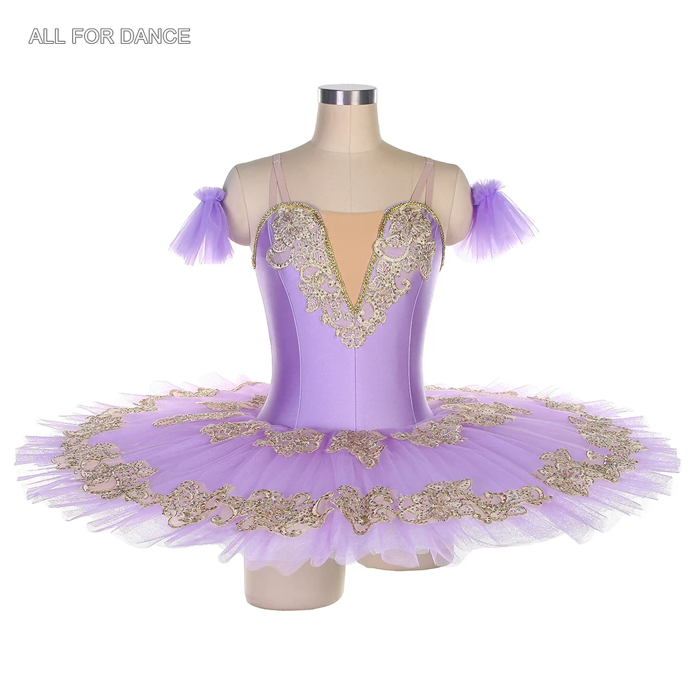 BLL099 Lilac Spandex Camiosle Gold Trim Ballet Dress Pre-professional Ballet Tutu for Adult & Child Ballerina Performance Tutus