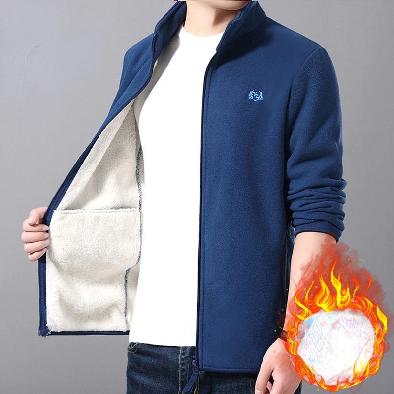 Fleece coats Men Streetwear Sweatshirt Military Zipper Bomber Jacket Warm Thick Men Clothing Solid Outerwear Motorcycle Jacket