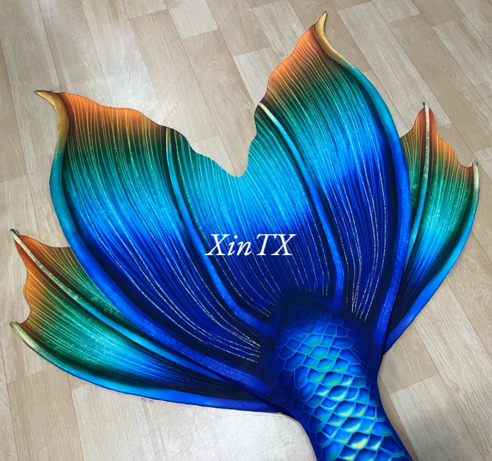 XinTX Adult Mermaid Tail Premium Quality Diving Swimming Show NOT Silicone Tail HD Printing Professional Mermaid Tail Skin