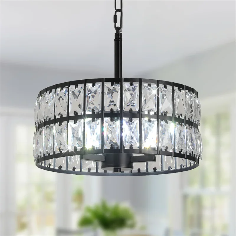 Modern K9 Crystal LED Pendant Light Nordic Chandelier Bedroom Hanging Lamp Retro Luxury Kitchen Dining Table Plafon Ceiling Deco