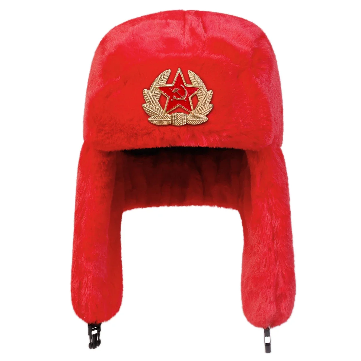 Cappello Lei Feng unisex con etichetta a stella a cinque punte Cappello invernale con paraorecchie Mantieni caldo Cappello da sci Cappello bomber per attività di equitazione all'aperto sulla neve