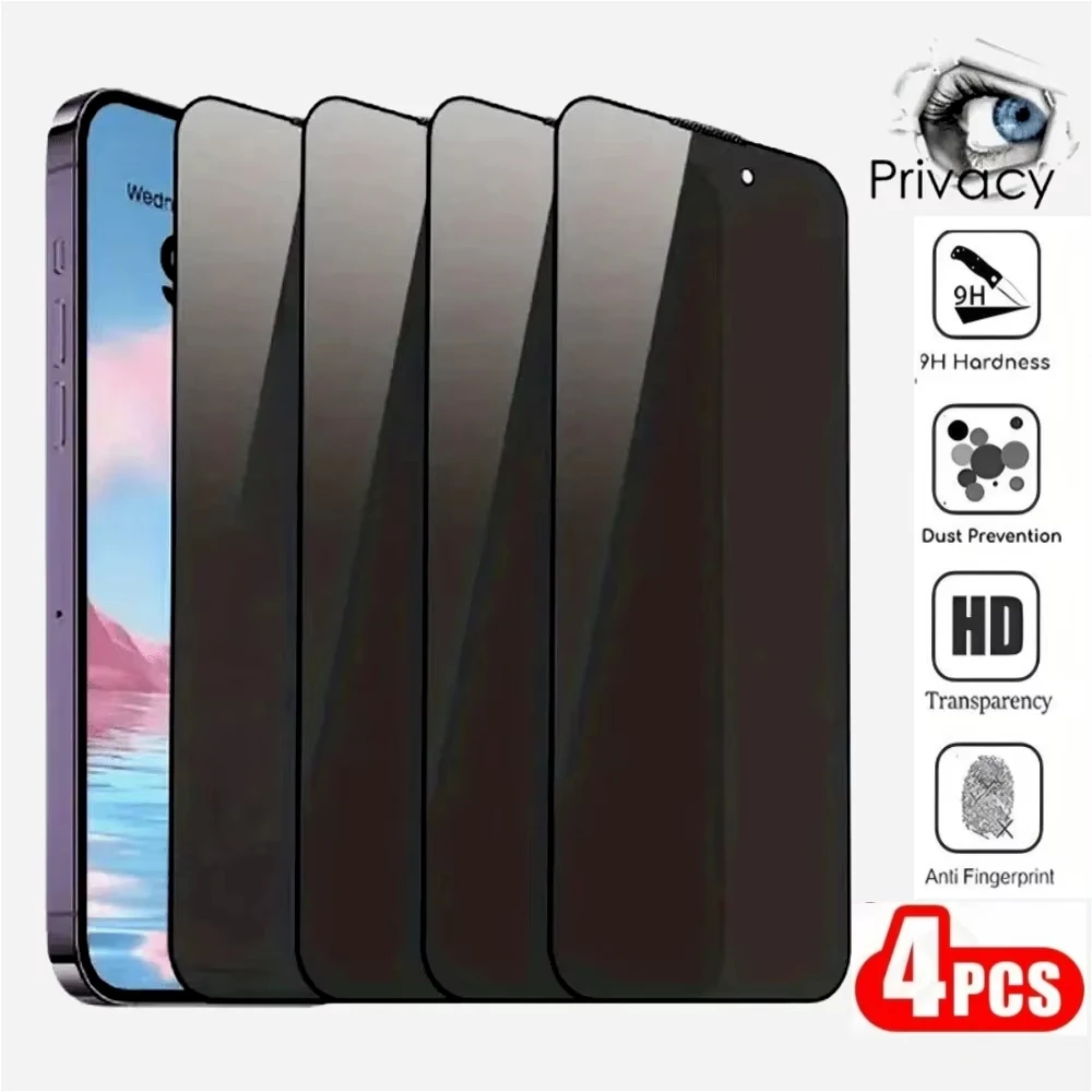 

4Pcs Privacy Tempered Glass Screen Protector For Xiaomi 14 13 12 11 13T 12T 11T 10T Pro 10T Lite 10 Anti-Spy Protective Glass