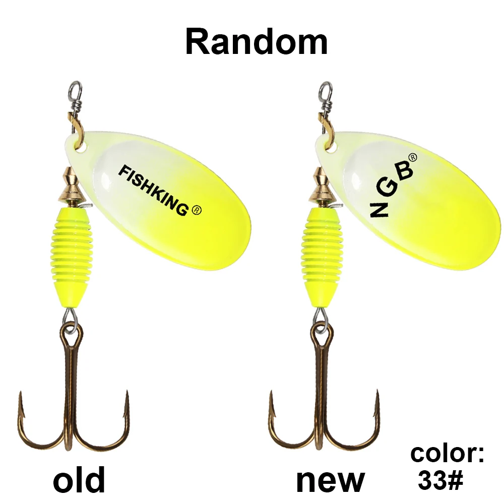 FISH KING Neue Metall Angeln Locken 4g 4,8g 7g 10g 14g Spinner Köder Hohe qualität Harte Köder Drillinge Angelgerät Für Hecht