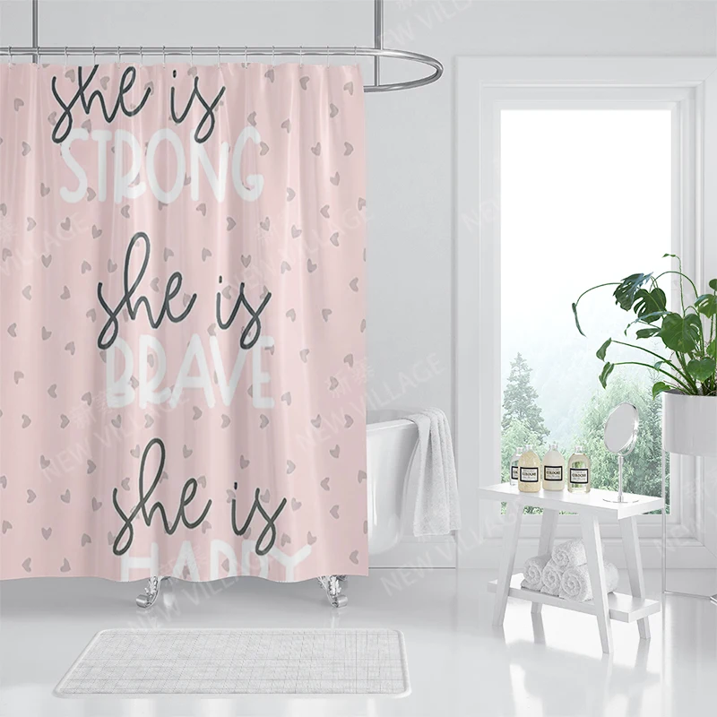 Waterproof fabric shower curtains Bathroom curtain accessories 180x200 Bath curtain for shower 240*200 nordic boho decoration