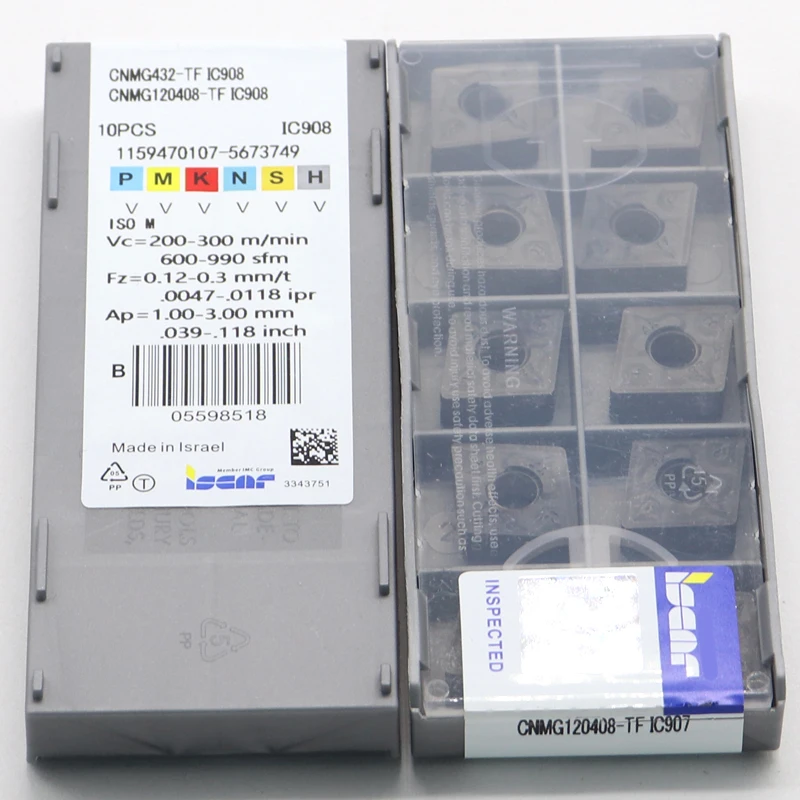 CNC旋盤用合金工具,10個入りパック,CNMG120408-TF ic907 ic908,cnmg120408ブレード用