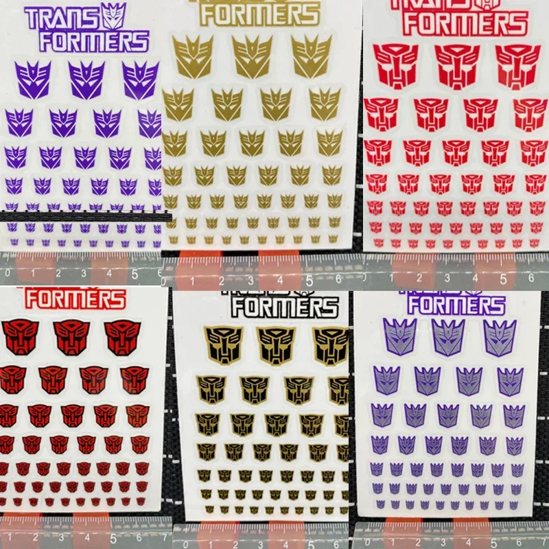 Transformation Spielzeug Aufkleber Anime Decepticons Autobots G1 Symbol Aufkleber benutzer definierte DIY Szene Zubehör Dekoration Junge Grill Geschenk