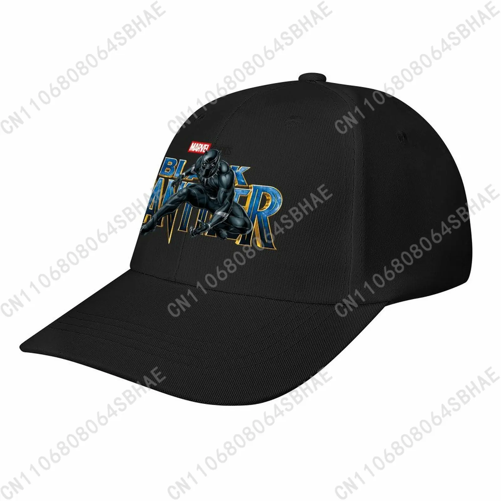 

Marvel Black Panther Baseball Cap Men Women Curved Brim Washed Rubber Print Adjustable Daily Wear Cap Custom Casual Gift Cosplay