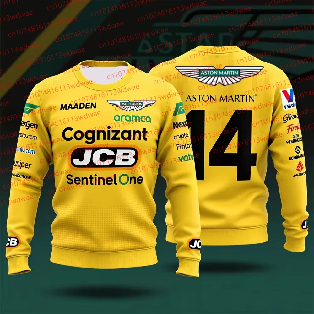 

Fernando Alonso 14 Long sleeve T-shirt Aston Martin Classic Racing Suit Quick Dry Sports Racing Track Special Edition T-shirt