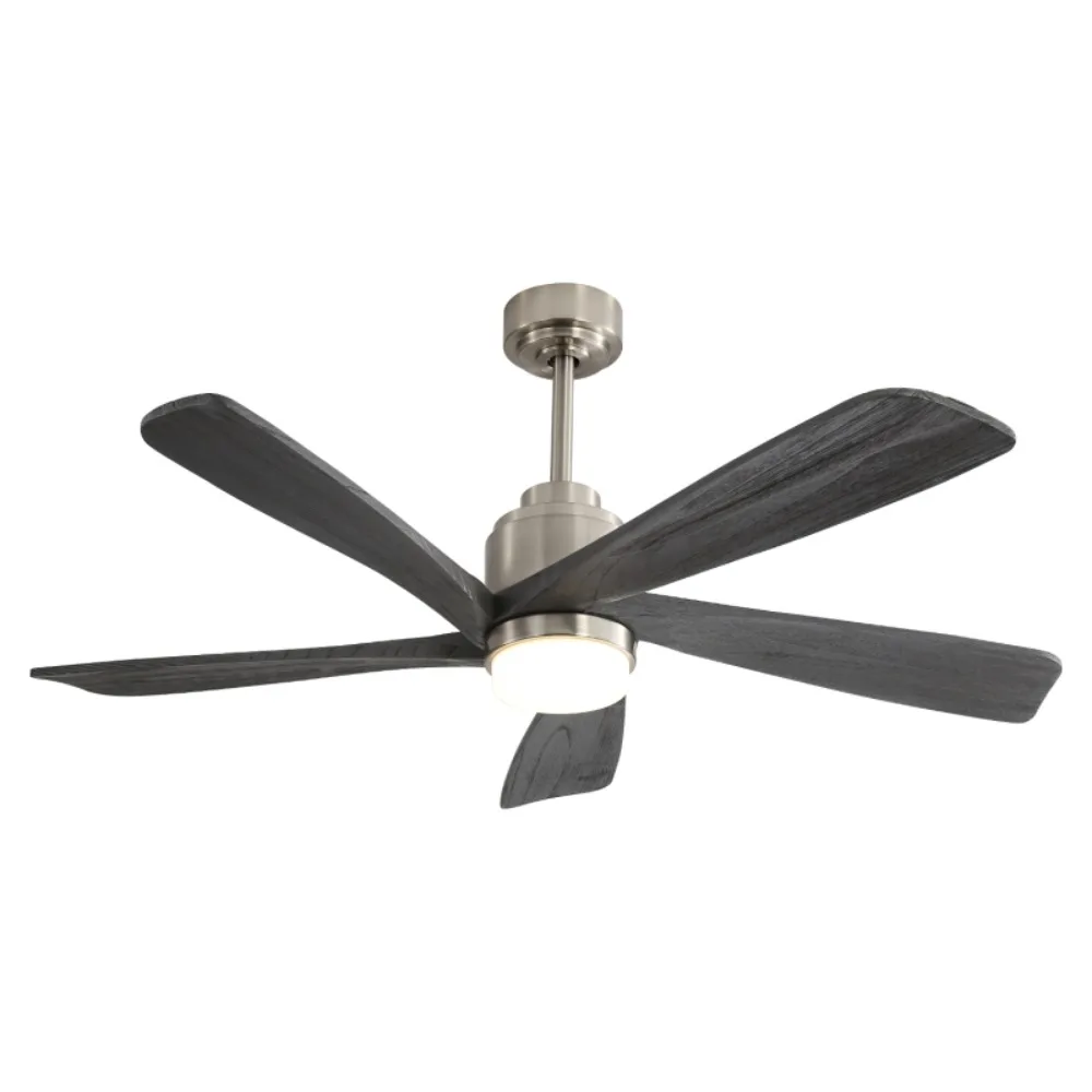 

52 Inch Ceiling Fan,Dimmable LED Light,5 Solid Wood Blades,Remote Control Reversible DC Motor,Smart APP Control,Electric Fan