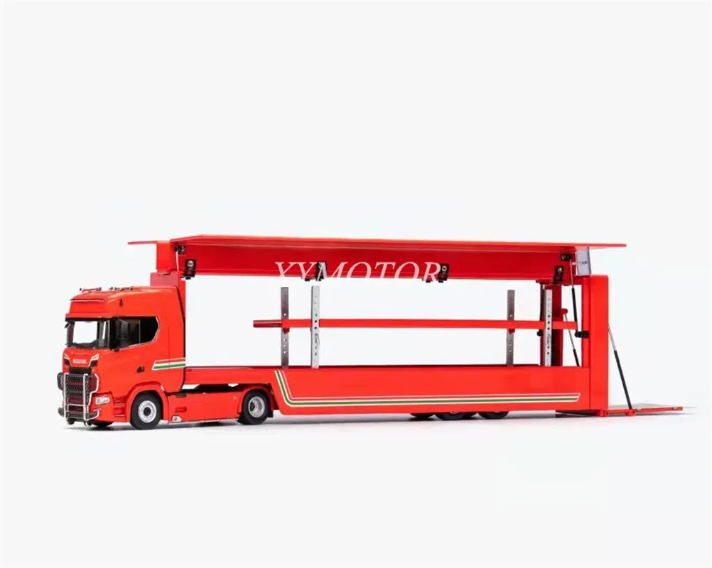 KengFai 1/64 For Scania S730 V8 Transport Truck Diecast Metal Car Model Toys Gifts Hobby Display Ornaments Collection