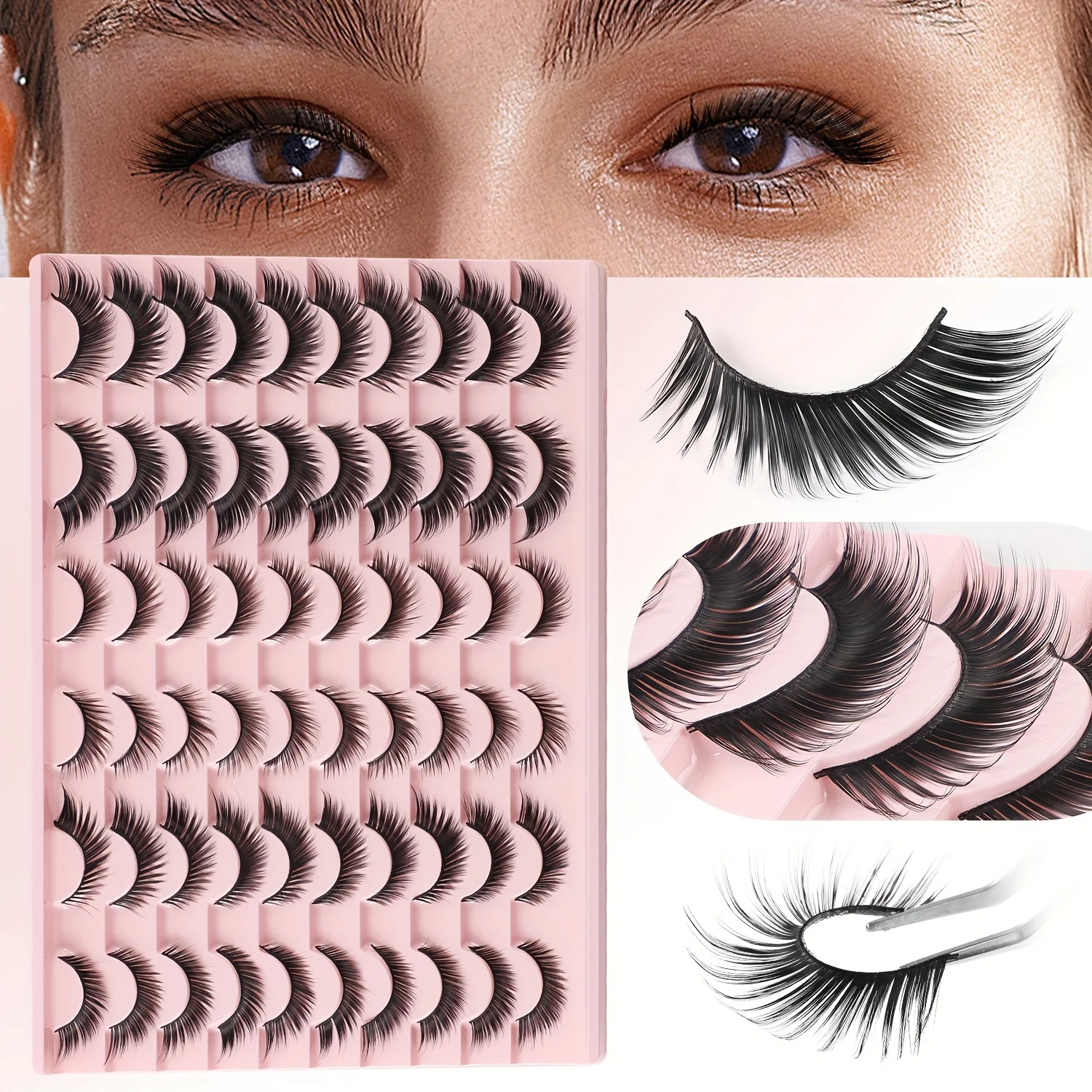 

30 Pairs of mixed Cat Eye Fox Eye Imitation Mink False Eyelashes Sexy Lashes Extension Makeup