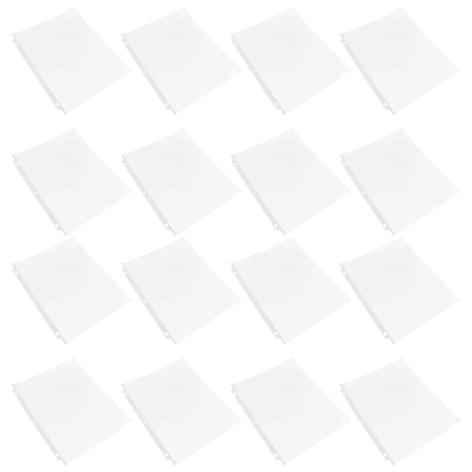 

50pcs File Holder Clear Plastic Sleeves for Binders Transparent Pages Document Protector A4 Size Sheet Protectors with