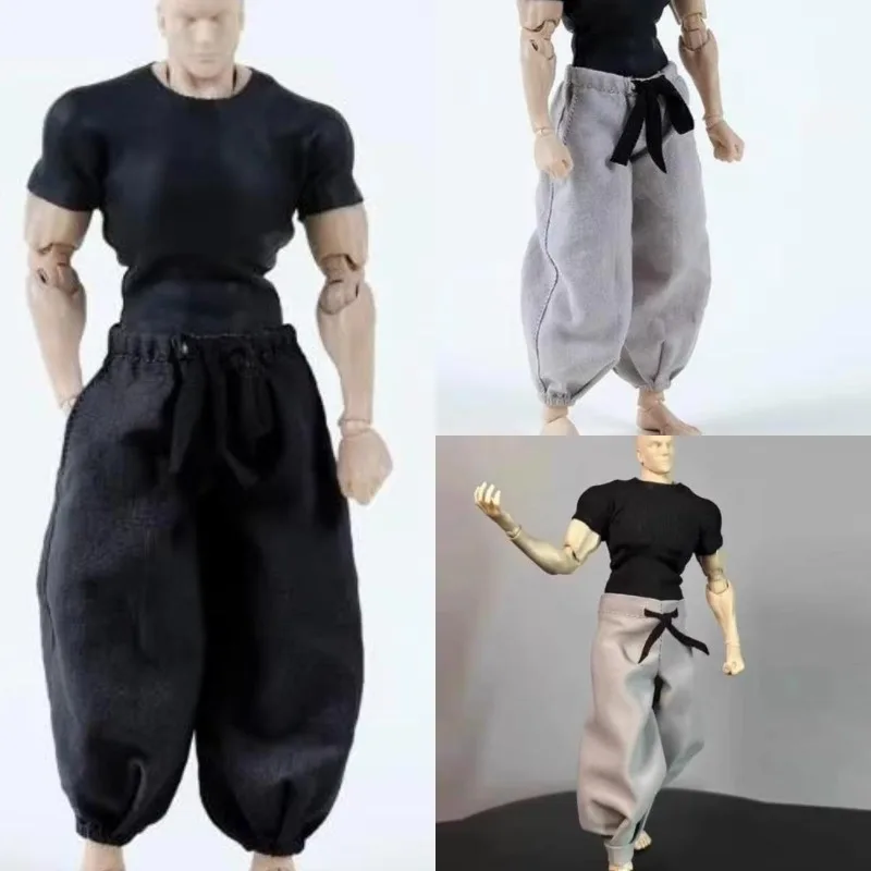 Romankey 1/12 Maßstab Männlich Schwarz Enges T-Shirt Graue Hose Bloomers Kostüm Anzug Kleidung Modell für 6" Actionfigur Körperpuppe