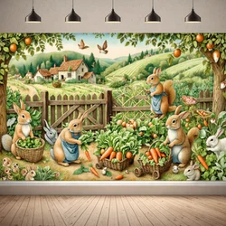 Easter Banner Easter Egg Theme Courtyard Indoor and Outdoor Decorative Background Cloth Photographic Decorative Background Banne