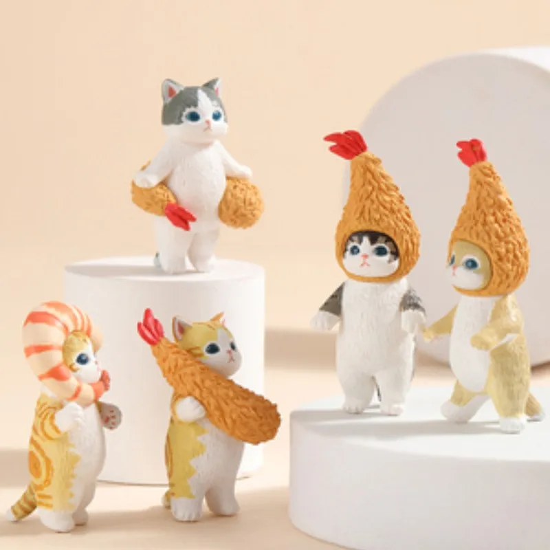 Original Capsule Gashapon Toys Kawaii Mofusand Shrimp Nyan Neko Shorthair Tiger Orange Cat Figures Cats Wriggling Eggs