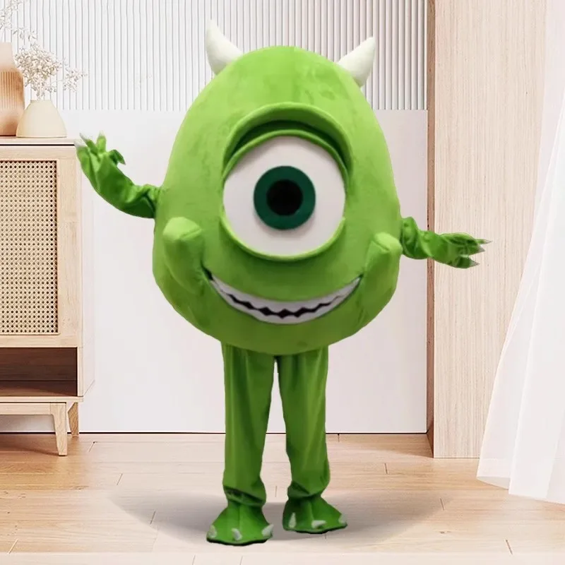 Cosplay mike wazowski mascote traje universidade monstros personagem dos desenhos animados cosplay ternos halloween fantasia vestido festa animal carn