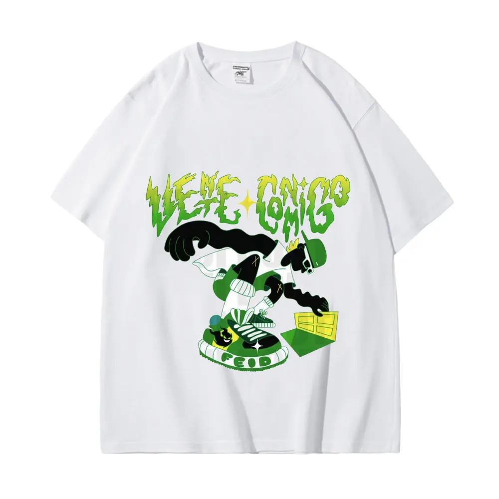 

Rapper Feid Album Print T Shirt Men's Women's Trend Fashion Short Sleeve T-shirts Summer Street Hip Hop Oversized Cotton T-shirt