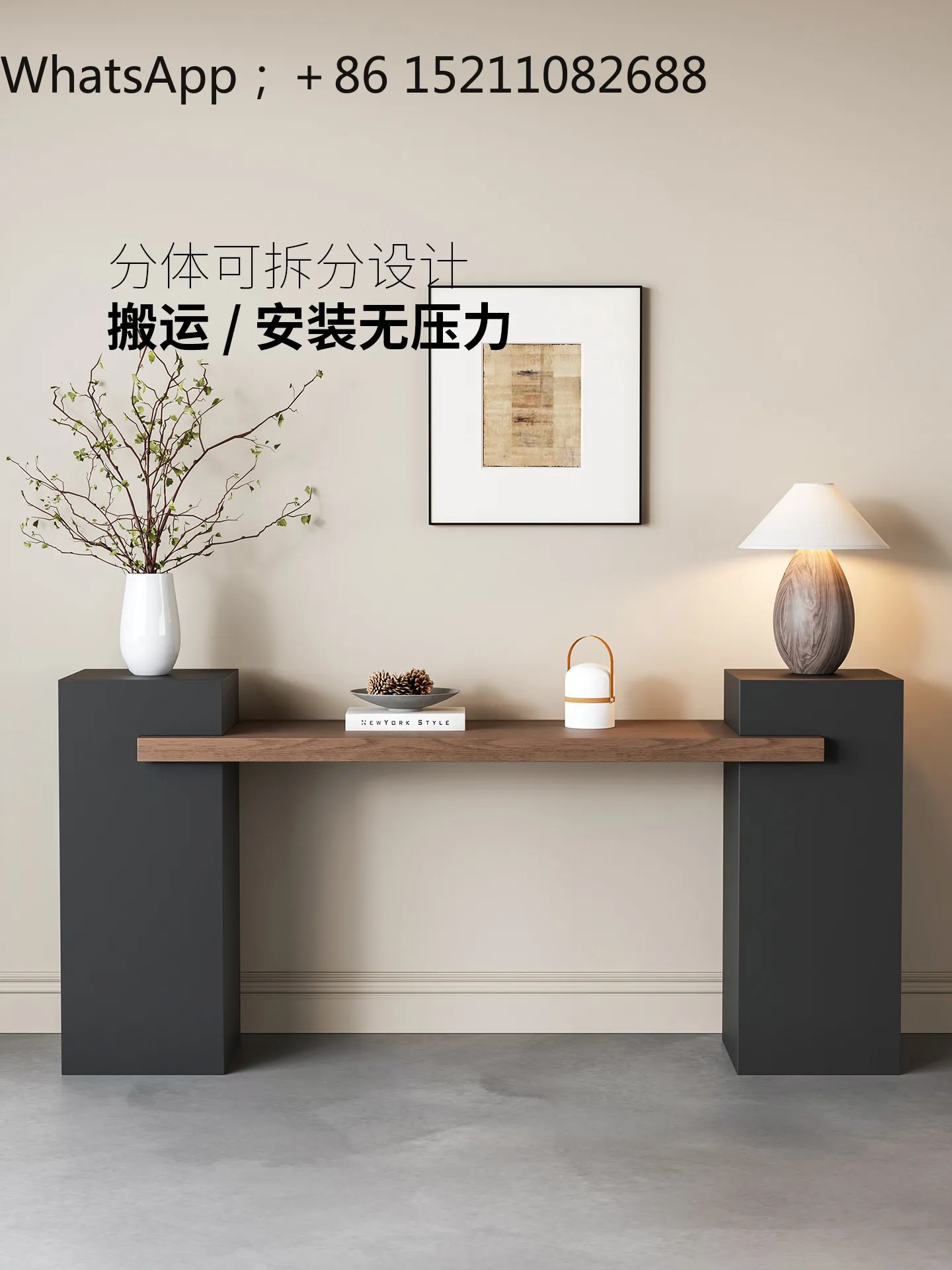 SCY medieval style solid wood Entrance Platform B & B Hotel Entrance Door Premium Sense Entrance Table Case End View Platform