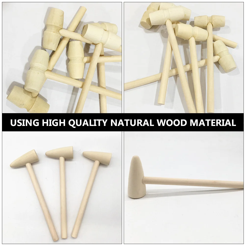 

ERINGOGO 15pcs Wooden Mallet Set Mini Cake Hammer for Crafts Baking Decoration Kids Creative Play Home Cooking Tool