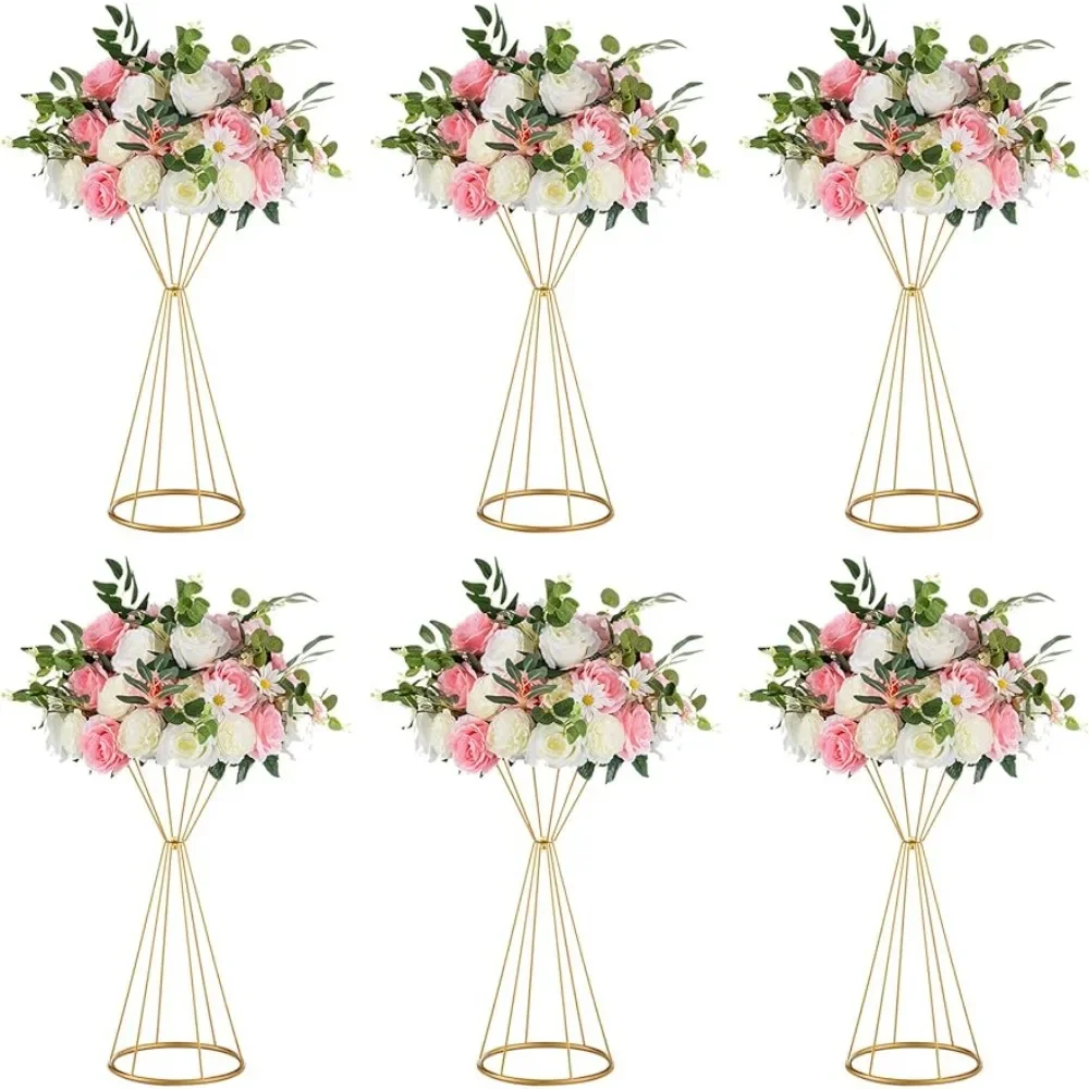 

10 Pcs 20 Inch Tall Gold Vases for Centerpieces Flower Stand for Centerpiece Table Wedding Accessories Weddings Events