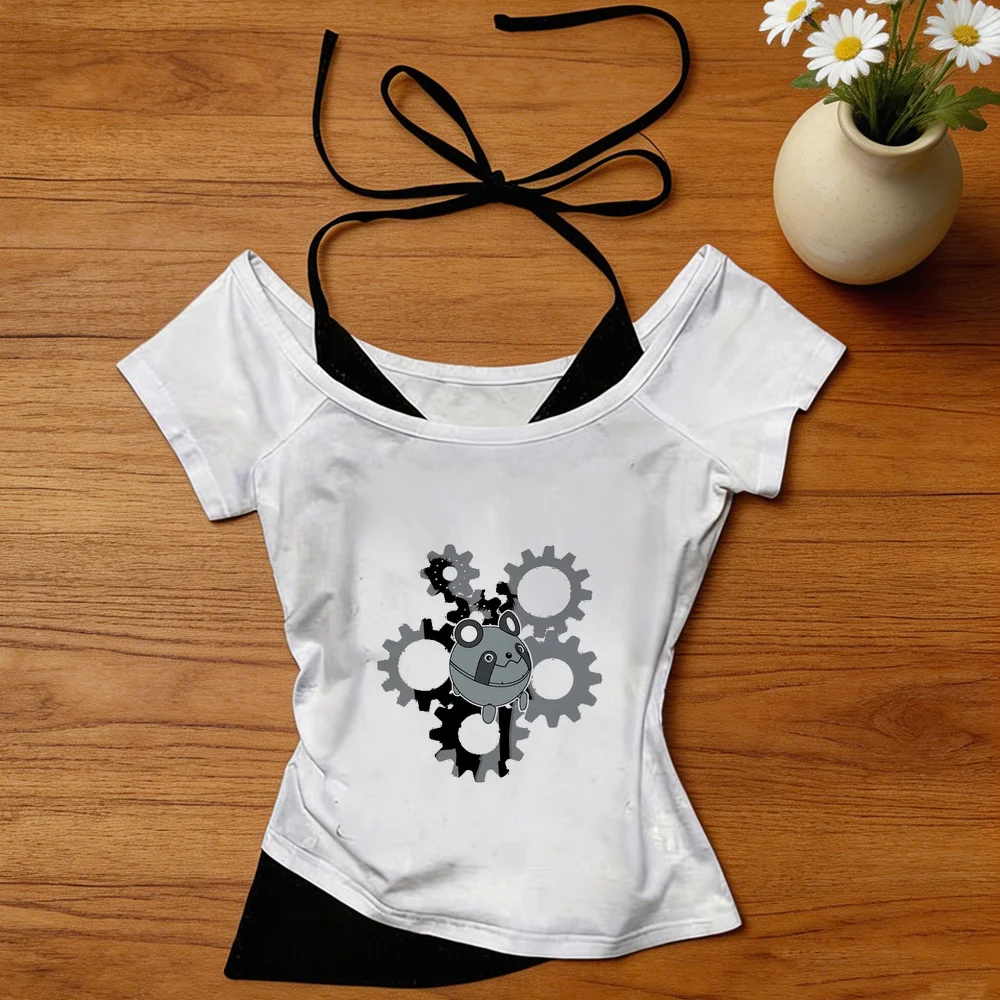 Steins Gate cropped top ladies grunge cute korean fashion japanese meme shirt y2k jojifuku anime party streetwear