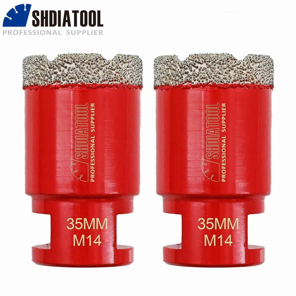 SHDIATOOL 2pcs M14 Vacuum Brazed Diamond Drilling Bits Professional Dry Drilling hole saw Granite Marble Tile Ceramic Drill bit