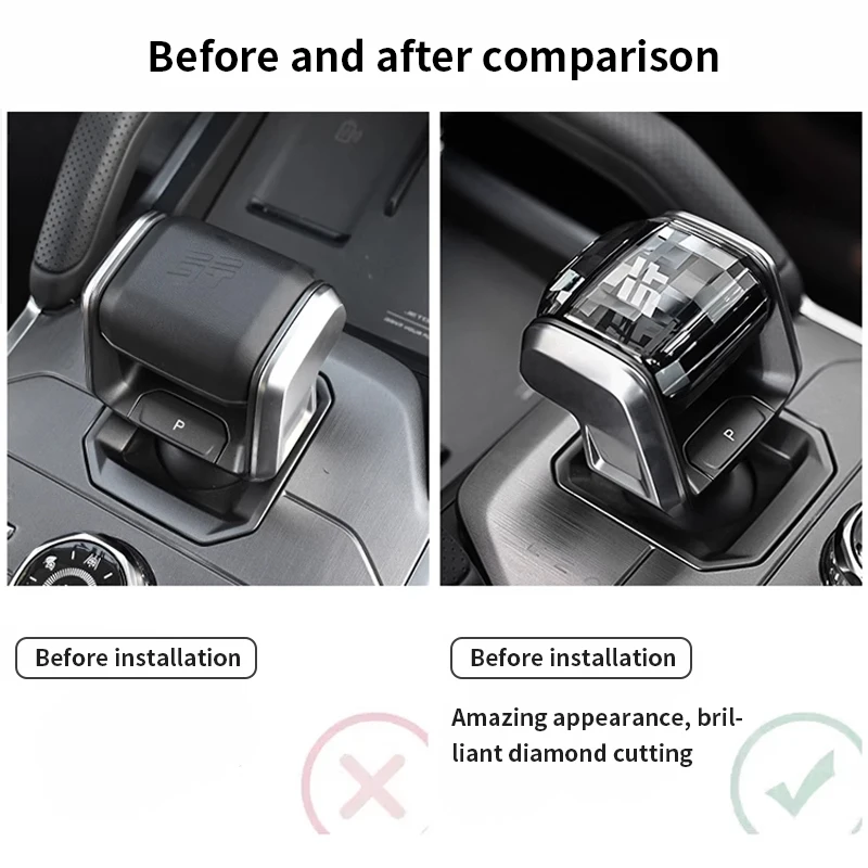 For Chery Jetour Traveller T2 2023 2024 Car Crystal Handle Gear Shift Knob with LED Light Jetour T2 Accessories