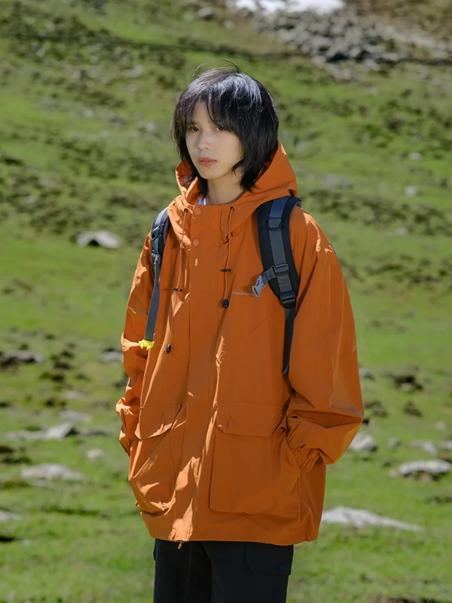 

Мужская водонепроницаемая куртка на открытом воздухе, весенне-осенняя туристическая камера для альпинизма, многоэтажная ветрозащитная молодежная обычная куртка...